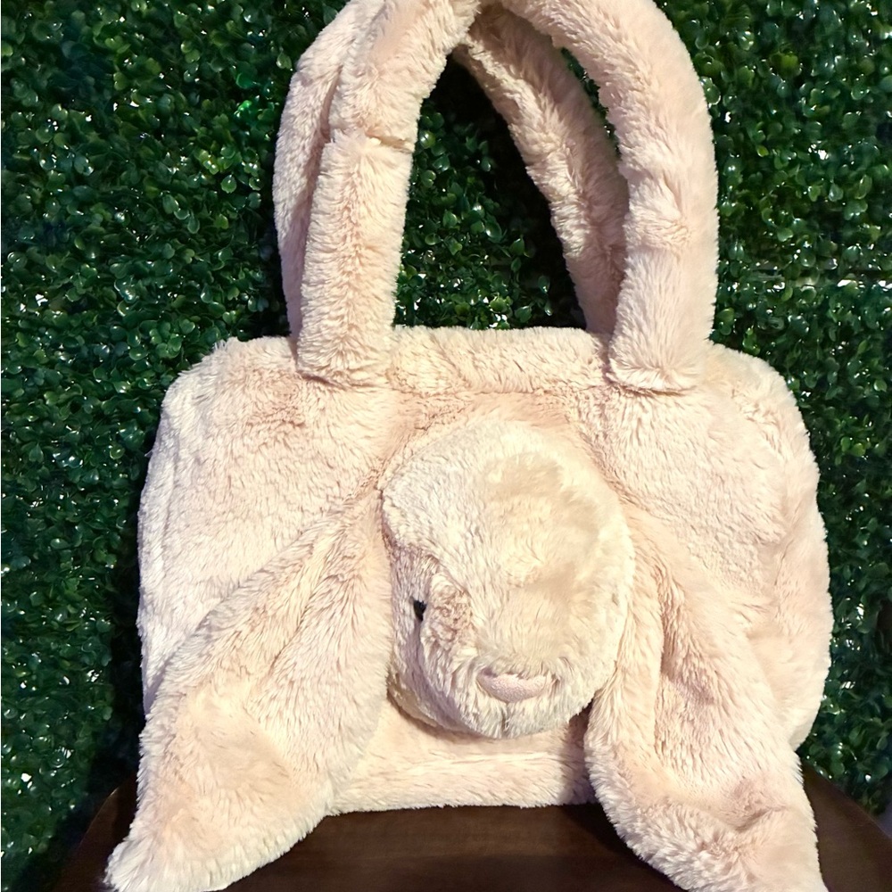 Jellycat Pink Plush Bunny Tote Bag